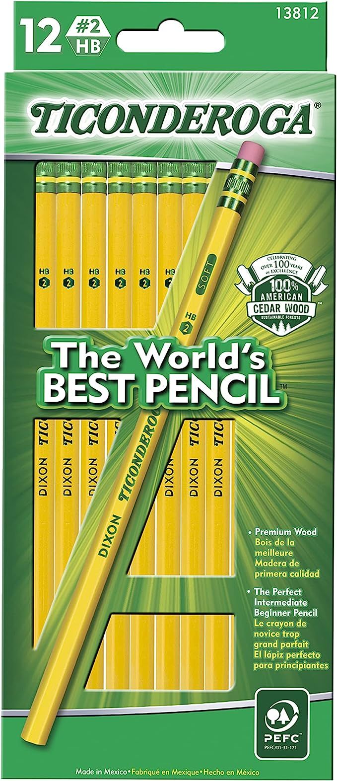 Ticonderoga Wood-Cased #2 Pencils 96-Count